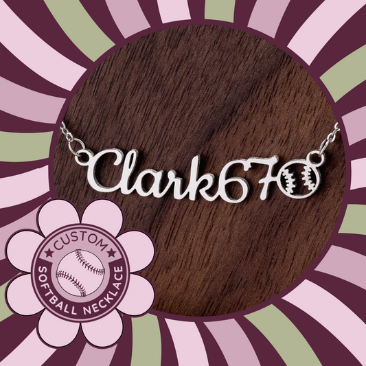 🥎 Elevate Your Presence with a Personalized Girls Softball Necklace! 🌈